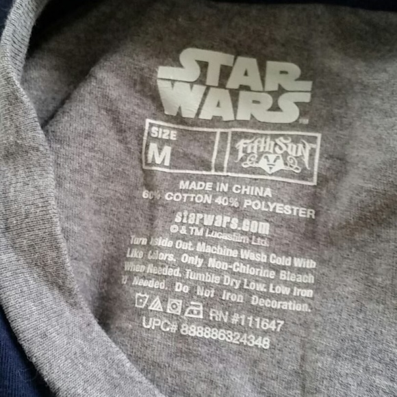 Star Wars Tshirt Jersey Tee Styles Gray Medium - Picture 3 of 3